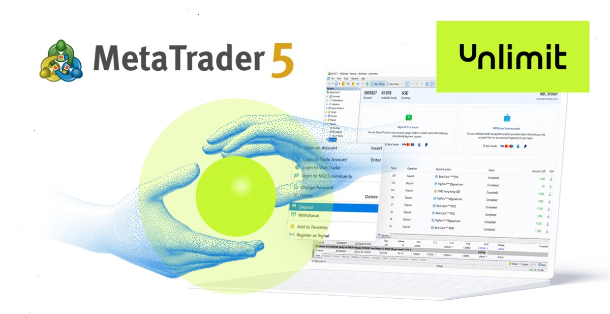 MetaTrader 5内置支付功能添加新提供商 - Unlimit